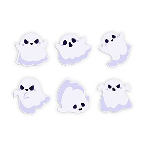 Placas Decorativas - Halloween - Fantasminhas - 6 Peças