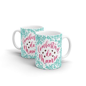 Caneca Cerâmica Branca - COMBUSTÍVEL DA MAMÃE