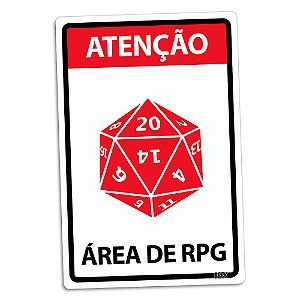 Placa Decorativa 24x16 Área de RPG - Beek