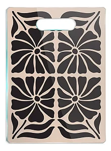 Tábua De Vidro - Flores Boho Abstratas - 35x25 - Beek