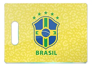 Tábua De Carne De Vidro - Futebol Seleção Brasileira - Amarelo - 35x25
