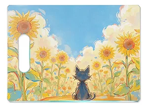 Tábua De Vidro - Gato Campo De Girassóis - 35x25 - Beek