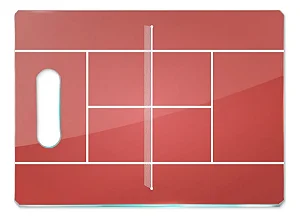 Tábua De Carne De Vidro - Campo De Tênis - Vermelho OU Azul - 35x25
