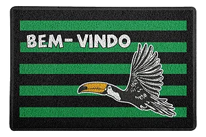 Capacho / Tapete - 60x40cm - Tucano - Listrado Preto E Verde - Beek