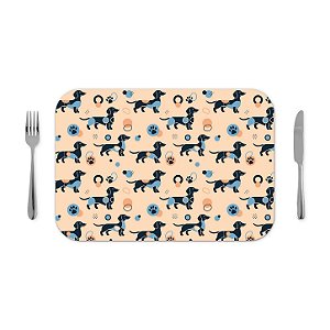 Jogo americano 30x40cm - Cachorro Salsicha - Azul OU Marrom