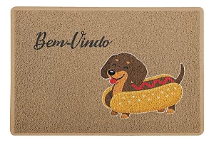 Capacho / Tapete 60 X 40 Cm 10mm - Cachorro Salsicha Quente