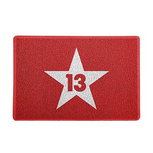Capacho / Tapete 60x40cm 10mm - ESTRELA 13 VERMELHO PT