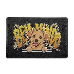 Capacho / Tapete 60x40cm 10mm - Cachorro Caramelo - Bem Vindo