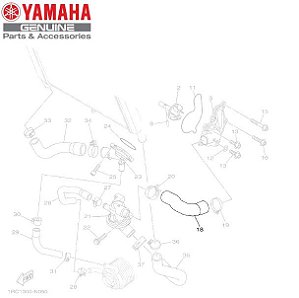 MANGUEIRA 2 DA TAMPA DA CAIXA DA BOMBA DE ÁGUA PARA MT-09 E MT-09 TRACER ORIGINAL YAMAHA