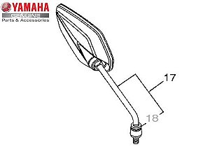 ESPELHO RETROVISOR DIREITO PARA FAZER 250 2015 a 2017 E FAZER 150 2016 A 2018 ORIGINAL YAMAHA