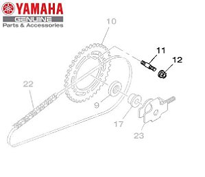 PARAFUSO PRISIONEIRO E PORCA DA COROA PARA FAZER 250 ATÉ 2017 ORIGINAL YAMAHA