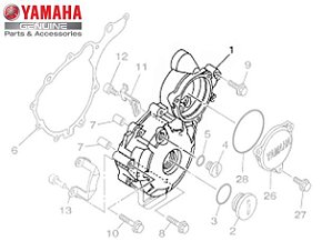 TAMPA ESQUERDA DO MOTOR PARA XTZ250 LANDER 2007 ATE 2022 ORIGINAL YAMAHA (CONSULTAR PRAZO DE ENTREGA E ESTOQUE)