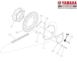 PORCA AUTOTRAVANTE DA COROA PARA MT-03/YZF-R3/XT660R ORIGINAL YAMAHA