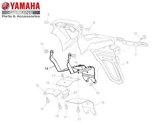 SUPORTE DO PARALAMA TRASEIRO PARA MT-03 660CC 2008 ORIGINAL YAMAHA