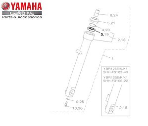 RETENTOR DE OLEO DO GARFO OU RETENTOR DE BENGALA PARA YBR125 E YBR125 FACTOR 2000 A 2015 CROSSER ORIGINAL YAMAHA