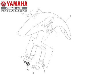 PARAFUSO DE FIXAÇÃO DO PARALAMA DIANTEIRO PARA YS150 FAZER E YBR150 FACTOR ORIGINAL YAMAHA