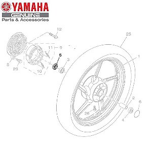 RETENTOR DIREITO DA RODA TRASEIRA PARA YS150 FAZER E YBR150 FACTOR ORIGINAL YAMAHA (CONSULTAR PRAZO DE ENTREGA E ESTOQUE)