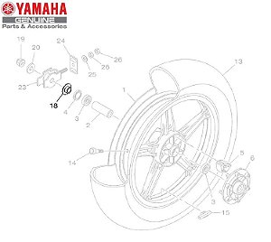 ESPACADOR DIREITO DA RODA TRASEIRA DA FAZER 250 2011 A 2017 ORIGINAL YAMAHA