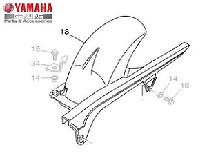 PARALAMA TRASEIRO E CAPA CORRENTE PARA FAZER 250 2011 A 2017 ORIGINAL YAMAHA