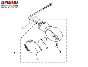 PISCA DIANTEIRO ESQUERDO CONJUNTO (LENTE TRANSPARENTE) YS FAZER 250 2014 A 2017 ORIGINAL YAMAHA