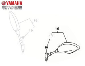 ESPELHO RETROVISOR ESQUERDO CONJUNTO MT-03 E MT-09 ORIGINAL YAMAHA