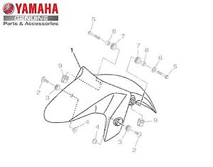 PARALAMA DIANTEIRO PRATA + ADESIVO ABS PARA MT-03 2020- ORIGINAL YAMAHA