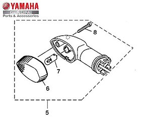 PISCA DIANTEIRO DIREITO COMPLETO (LENTE CRISTAL) PARA TÉNÉRÉ 250, CROSSER 150 LANDER 250 ORIGINAL YAMAHA