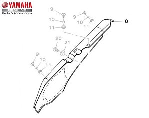 PROTETOR DO ESCAPAMENTO PRETO PARA TÉNÉRÉ 250 2016 EM DIANTE ORIGINAL YAMAHA (CONSULTAR PRAZO DE ENTREGA E ESTOQUE)