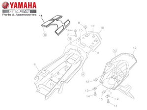 BORRACHA DO PARALAMA TRASEIRO CROSSER 150 ORIGINAL YAMAHA