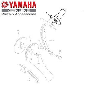 TENSIONADOR DA CORRENTE DE COMANDO PARA YBR125 2006 A 2008 E YBR125 FACTOR 2009 E 2010 ORIGINAL YAMAHA