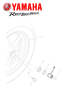 ESPACADOR RODA DIANTEIRA (MEDIO) PARA FLUO 125 2023 E 2024 ORIGINAL YAMAHA