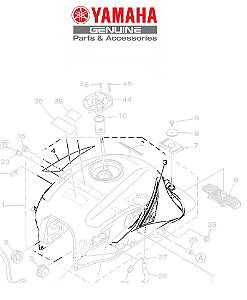 ADESIVO DO TANQUE PARA YS 250 2017 VERMELHO ORIGINAL YAMAHA (CONSULTAR ESTOQUE E EPRAZO DE ENTREGA)