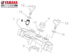 AMORTIZADOR ( BUCHA ) DO FIXADOR DO GUIDÃO XTZ250 LANDER XTZ250X LANDER MOTARD XTZ250 TÉNÉRÉ ORIGINAL YAMAHA (CONSULTAR ESTOQUE)