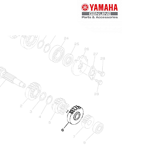 ENGRENAGEM MOTORA DA  5ª (24D) PARA FZ 15 2023 ATE 2024 ORIGINAL YAMAHA