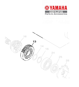 ENGRENAGEM MOVIDA DA 2A (34D) PARA FZ 15 2023 ATE 2024 ORIGINAL YAMAHA