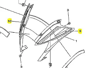 GRAFICO DA CARENAGEM DO FAROL DA XT 660R  2015 BRANCO ORIGINAL YAMAHA