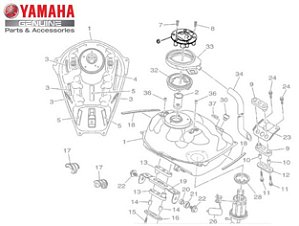 TAMPA DO TANQUE DE COMBUSTIVEL PARA YS250 FAZER , FZ25 , XTZ250Z TÉNÉRÉ E XTZ250 NOVA LANDER ABS ORIGINAL YAMAHA