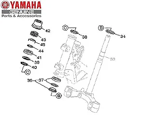 KIT CAIXA DE DIRECAO COMPLETA PARA NMAX 160 2017 A 2020 ORIGINAL YAMAHA (CONSULTAR ESTOQUE E PRAZO DE ENTREGA)