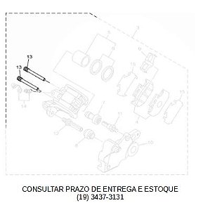 PINO DA PASTILHA DA PINCA DE FREIO TRASEIRO FZ 25 2018 ATE 2023 ORIGINAL YAMAHA (CONSULTAR PRAZO DE ENTREGA E ESTOQUE)