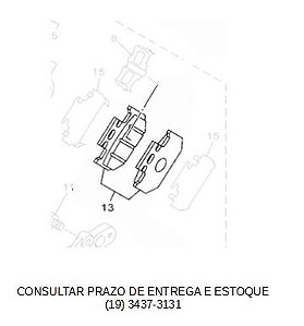 PASTILHA DE FREIO TRASEIRA PARA FZ25 2018 ATE 2023 ORIGINAL YAMAHA (CONSULTAR PRAZO DE ENTREGA E ESTOQUE)