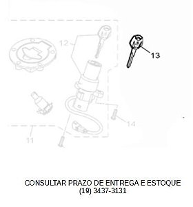 CHAVE VIRGEM YS 250 2007 ATE 2015/ YS 250 BLUE FLEX 2013,14 E 15- ORIGINAL YAMAHA (CONSULTAR PRAZO DE ENTREGA E ESTOQUE)