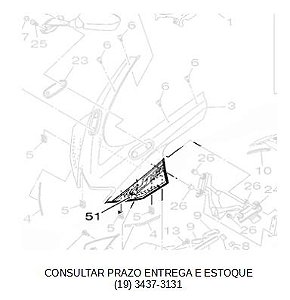 GRAFICO DA CARENAGEM DO PARABRISA PARA YZF R15 (CONSULTAR PRAZO DE ENTREGA E ESTOQUE)
