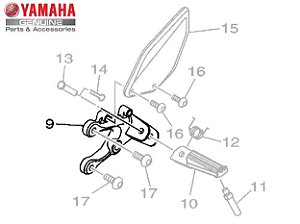 SUPORTE DO ESTRIBO DIANTEIRO ESQUERDO DA MT-03 E YFZ-R3 ORIGINAL YAMAHA