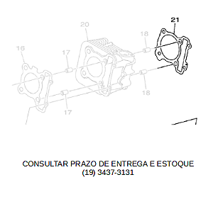 GAXETA DO CILINDRO PARA NEO 125 2021 ORIGINAL YAMAHA (CONSULTAR PRAZO DE ENTREGA E ESTOQUE)