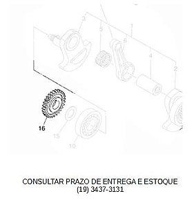 ENGRENAGEM MOTORA DO VIRABREQUIM XT660R 2005 ATE 2018 ORIGINAL YAMAHA (CONSULTAR PRAZO DE ENTREGA E ESTOQUE)