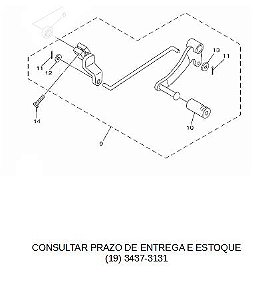 PEDAL DE CAMBIO CONJUNTO PARA FZ 15 2023 E 2024 ORIGINAL YAMAHA (CONSULTAR PRAZO DE ENTREGA E ESTOQUE)