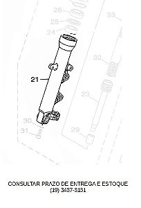 CANELA OU TUBO EXTERNO DIREITO PARA FZ 15 2023 E 2024 ORIGINAL YAMAHA (CONSULTAR PRAZO DE ENTREGA E ESTOQUE)