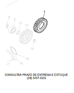 ENGRENAGEM MOTORA DA BOMBA DE AGUA PARA XT 660R 2005 ATE 2018 ORIGINAL YAMAHA (CONSULTAR PRAZO DE ENTREGA E ESTOQUE)