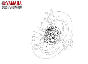 CUBO DA RODA TRASEIRA DA FACTOR 125 E YBR 125 ATÉ 2015 ORIGINAL YAMAHA