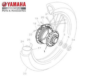 CUBO DA RODA TRASEIRA PARA XTZ 125 DE 2003 Á 2016 E NA XTZ 250 LANDER 2010 ORIGINAL YAMAHA